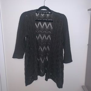 Charcoal crocheted cardigan (Medium)